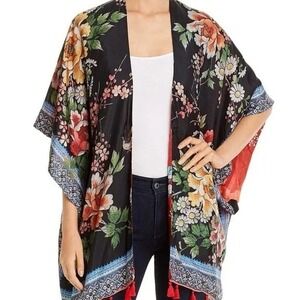 Johnny Was Leila Kimono Silk Reversible Boho Tassels Flowy *see‎ msrmts B34